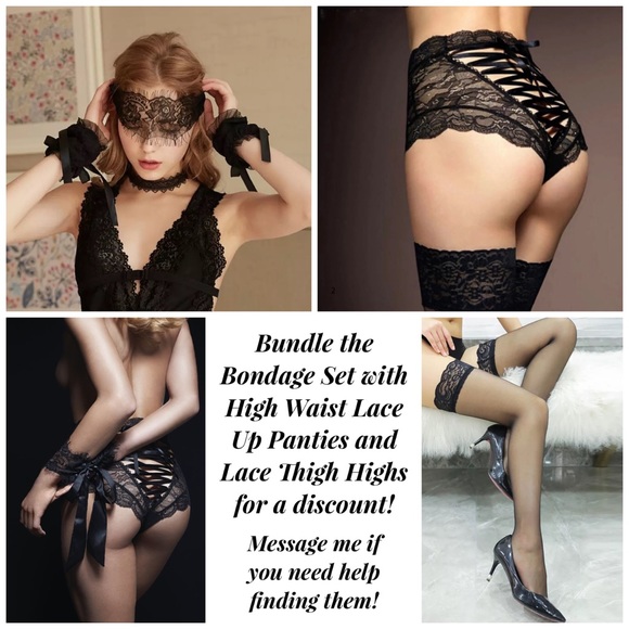 Sexy High Waist Lace Up Thong Lingerie Panties - Picture 6 of 16